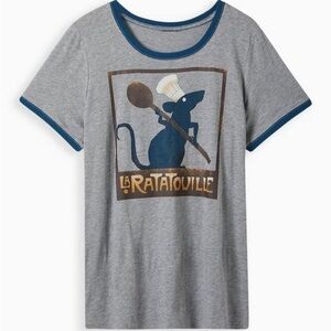 Torrid Disney Pixar Ratatouille Ringer Top Grey T-Shirt Size 00